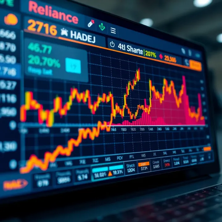Stock Price Projections and Market Influences on Reliance Industries Financial chart illustrating stock price projections and market factors influencing Reliance Industries