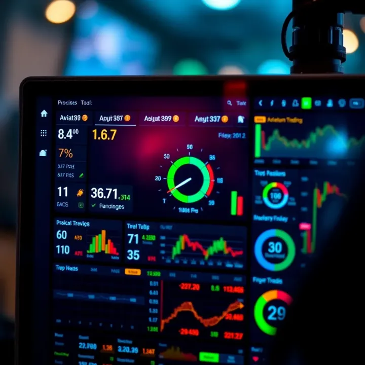 Dashboard displaying aviator trading tools and risk management indicators