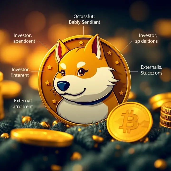 Illustration depicting factors affecting Baby Doge Coin value including market sentiment, investor interest, and external economic influences
