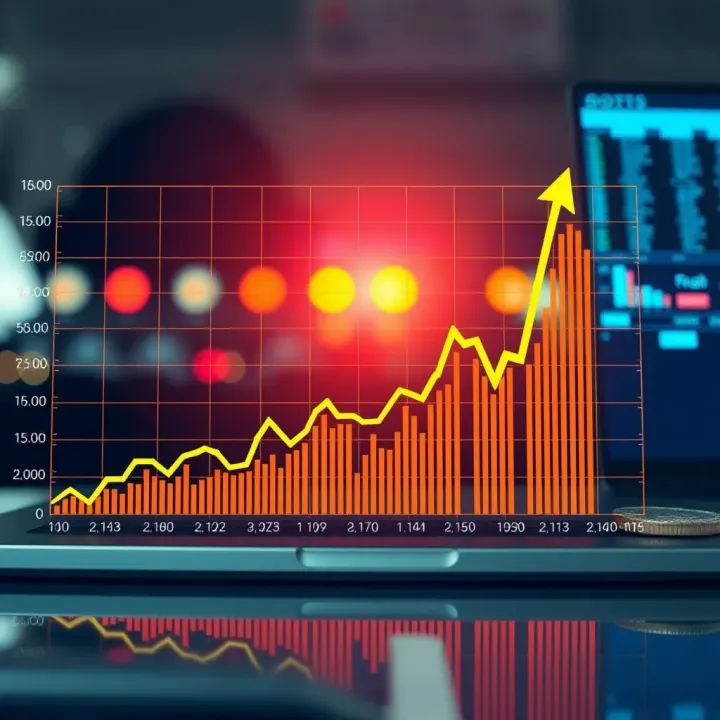 Graph showing upward trend of Bajaj Finance stock price over recent days