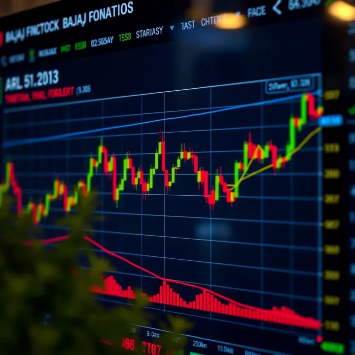 Technical analysis chart highlighting key resistance and support levels for Bajaj Finance shares