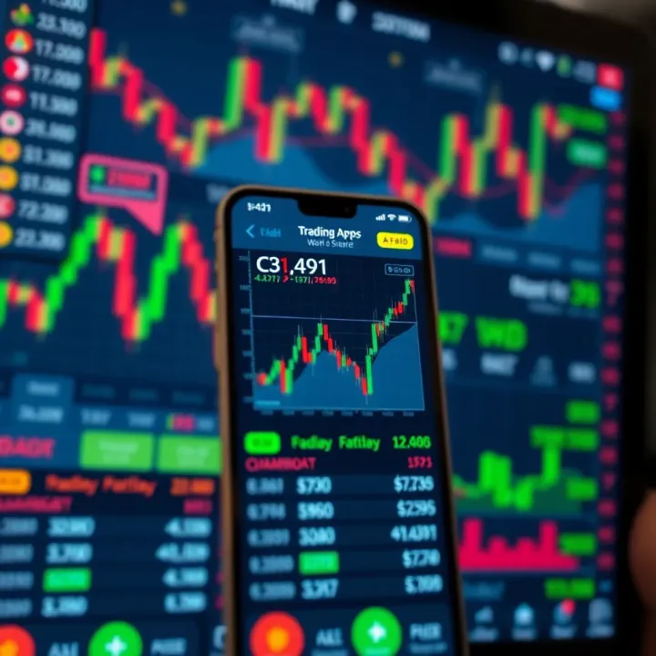 User interface of a popular trading app displaying charts and financial data