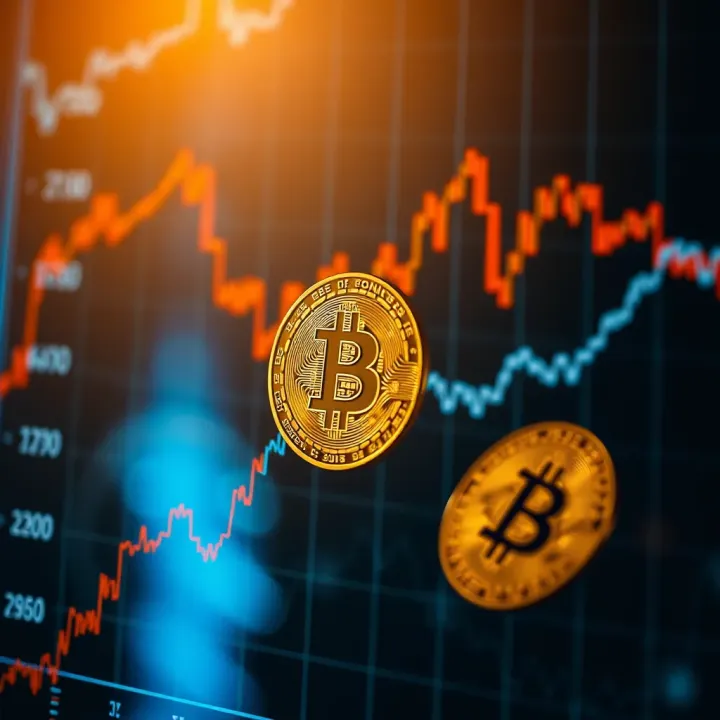 Graph showing Bitcoin price fluctuations influenced by market trends