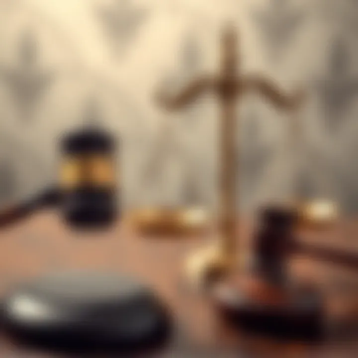 Symbolic depiction of Indian legal system with scales of justice and gavel