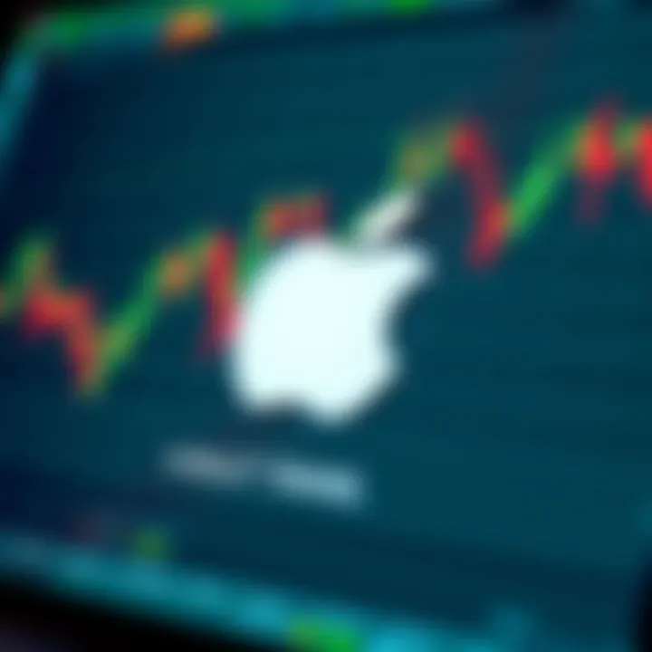 Illustration of financial chart with stock market data and an Apple logo
