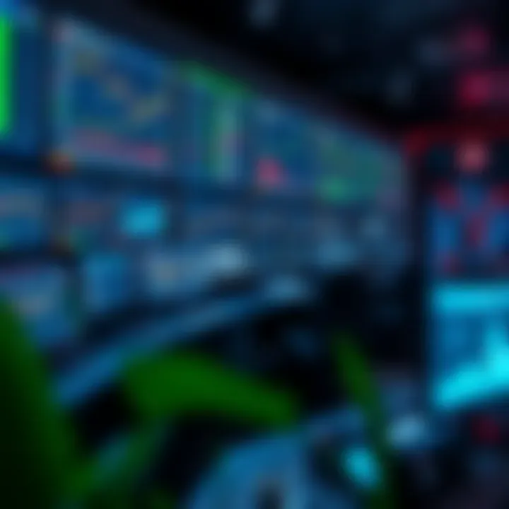 Trading Strategies and Market Analysis in Indian Financial Markets Modern financial workspace with multiple screens showing trading data and graphs