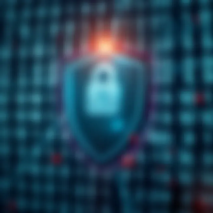 Security Measures in Binary Login Systems Visual representation of cybersecurity shield protecting binary code to signify security in binary login systems