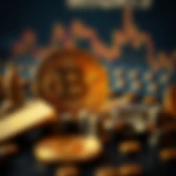 Visual representation of factors influencing Bitcoin investment including risks and opportunities