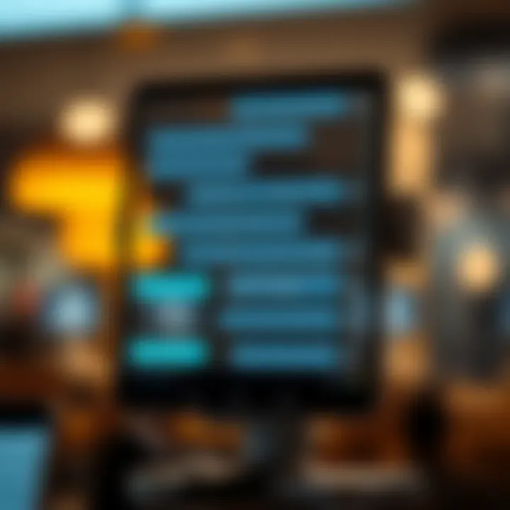 Digital assistant chatbot interface displaying conversation bubbles with user queries and automated responses