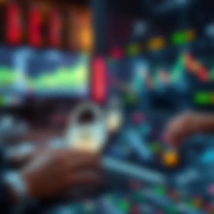 Illustration of digital security elements protecting online investments in a trading environment