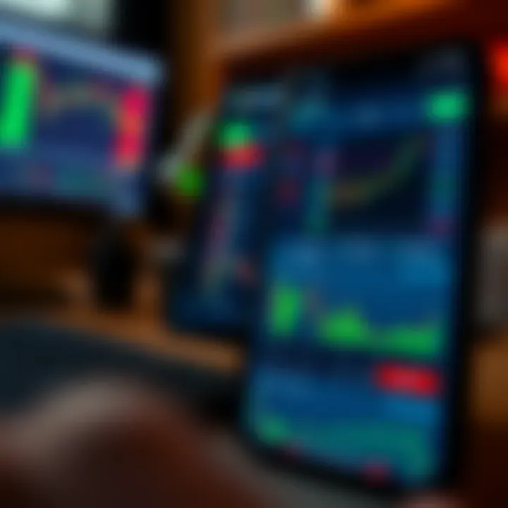 User interface of QXBroker.com trading app showing various market charts and trading options