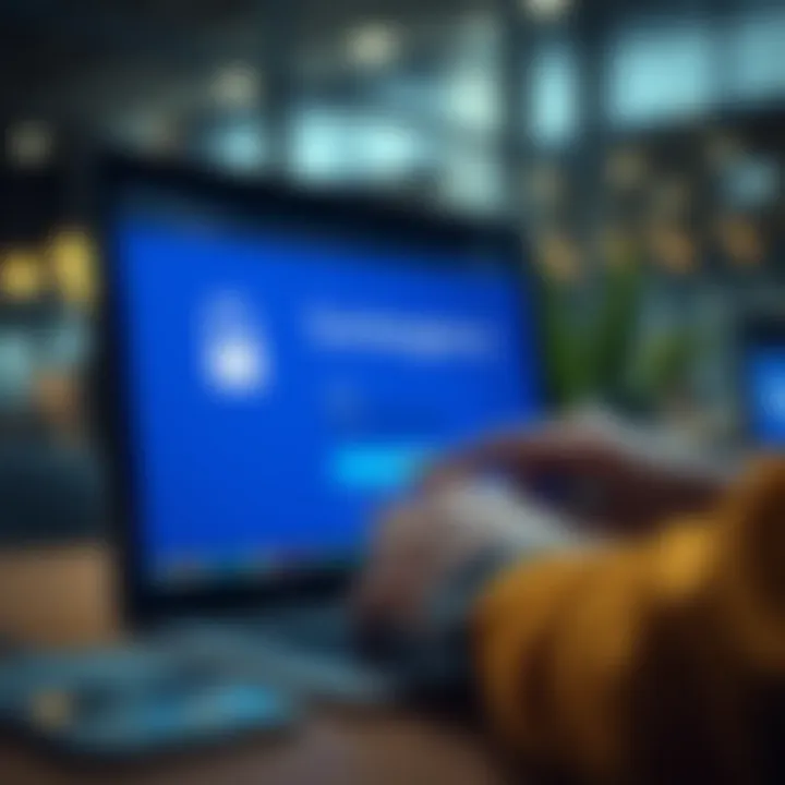 User entering credentials on Exchangeon.io login portal with secure interface