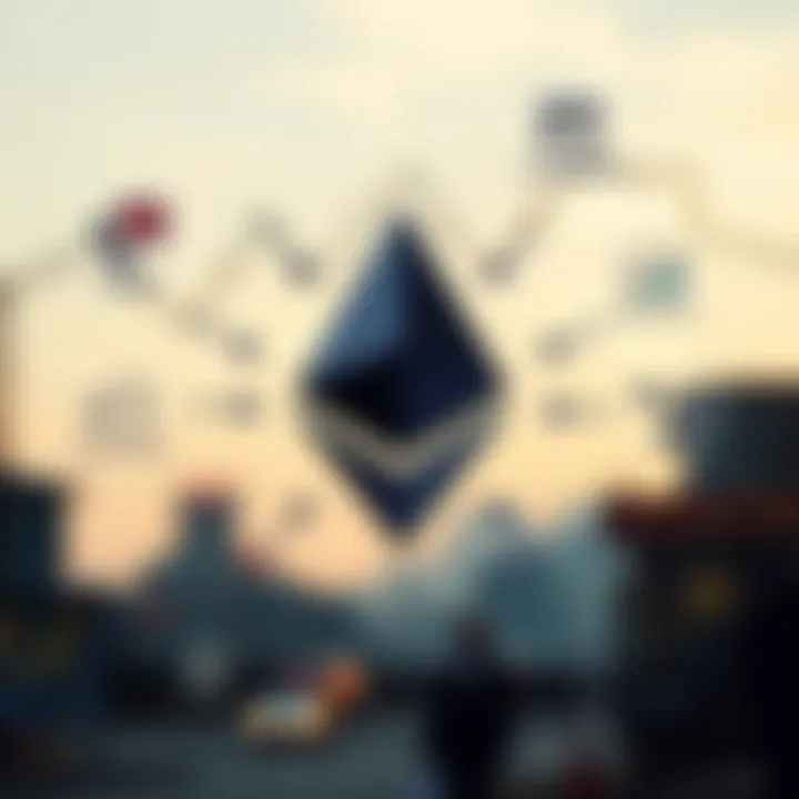 Key Influences on Ethereum's Market Value Illustration of Ethereum symbol surrounded by various factors such as news, market sentiment, and investor activity