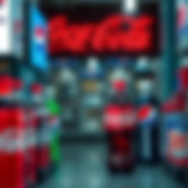 Beverage market competition showcasing Coca-Cola and PepsiCo product displays