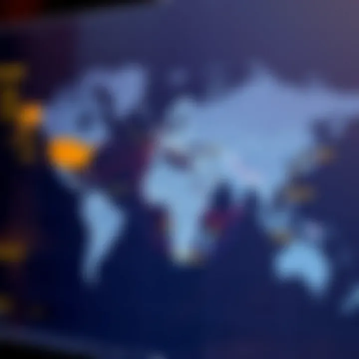 Global map highlighting countries where Olymp Trade operates as a financial trading platform
