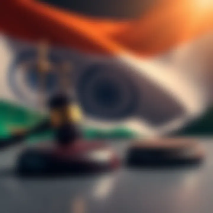 Digital representation of the Indian legal system with a gavel and the national flag in the background
