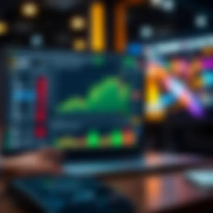 User interface showcasing QX Broker platform's trading charts and market data