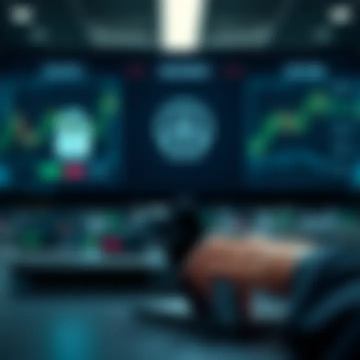 Secure online trading environment highlighting encryption and user account protection