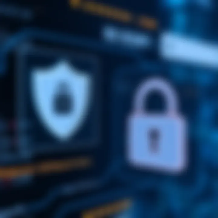 Secure account protection icons including shield and lock representing security measures