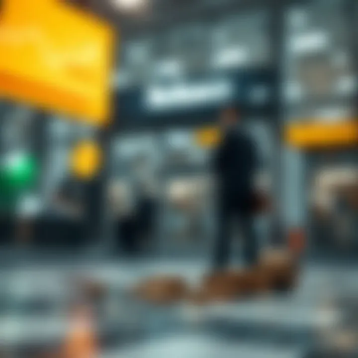 Illustration of business expansion and market elements influencing stock value