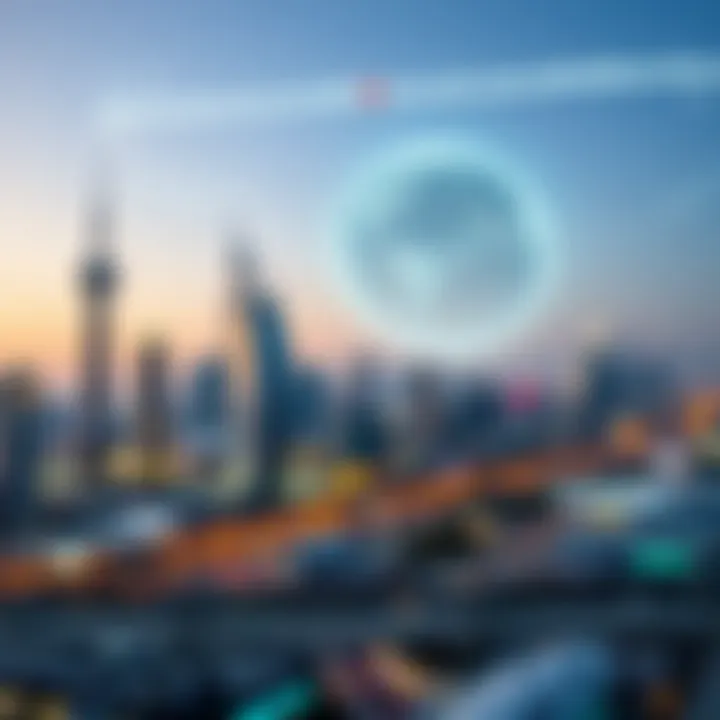 Deriv Dubai Connecting Middle East Traders to Global Markets Global financial market concepts with digital trading charts and Middle East landmarks