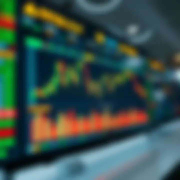 Digital interface showing cryptocurrency exchange charts and data analytics