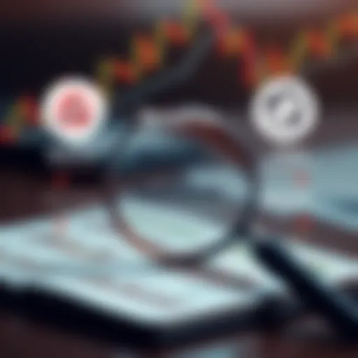 Conceptual graphic showing benefits and risks of forex bonuses with magnifying glass and financial icons