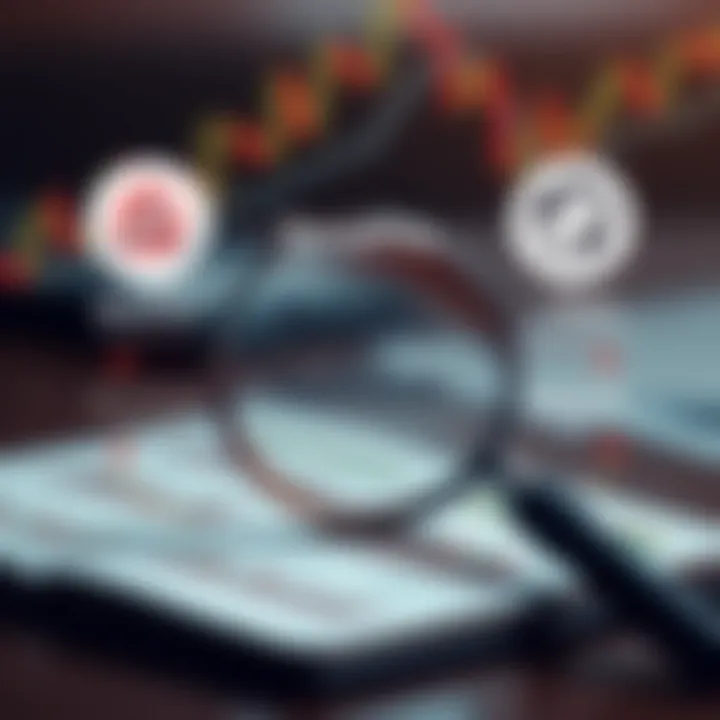 Conceptual graphic showing benefits and risks of forex bonuses with magnifying glass and financial icons