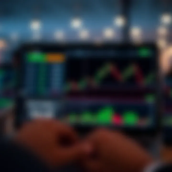 Illustration of forex trading interface with bonus highlights and currency charts