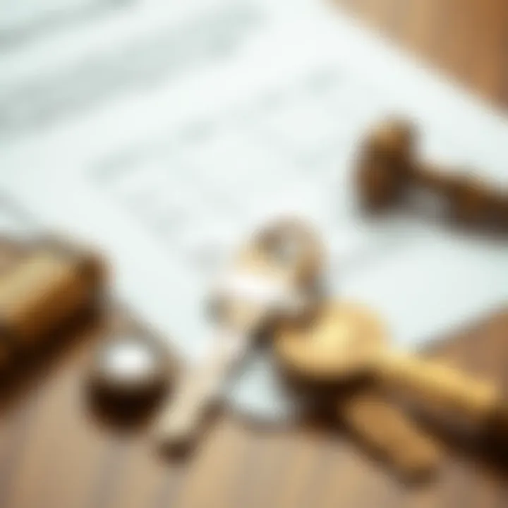 Legal documents and keys symbolizing property ownership transfer in India