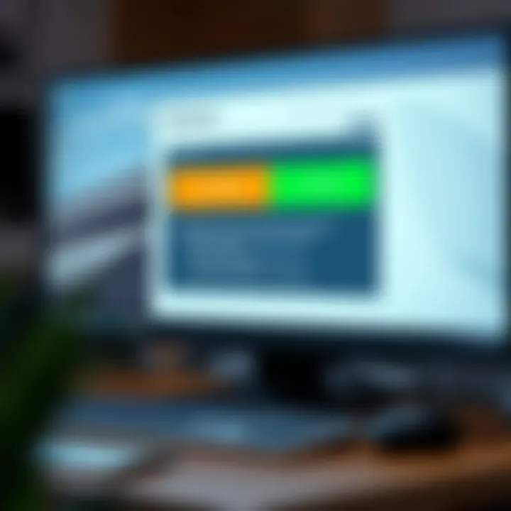 Desktop setup showing Quotex installation process with system requirements on display