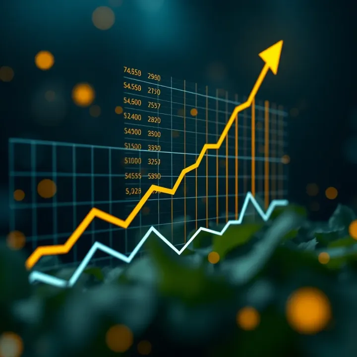 Graph showing upward trend and projections for Binance Coin value over time