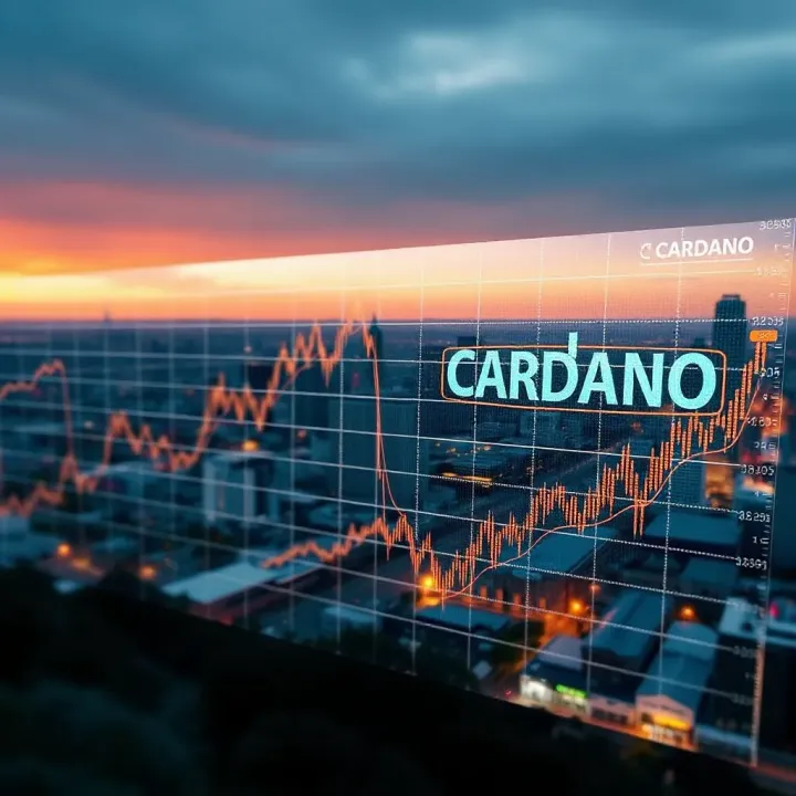 Graph showing upward and downward trends of Cardano cryptocurrency price over time