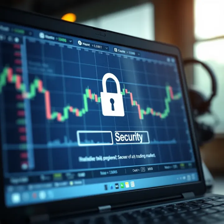Secure login screen highlighting security features for online trading platforms