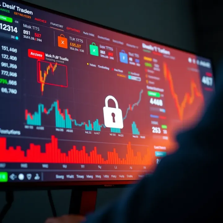 Dashboard interface of a secure and user-friendly trading platform with charts and market data