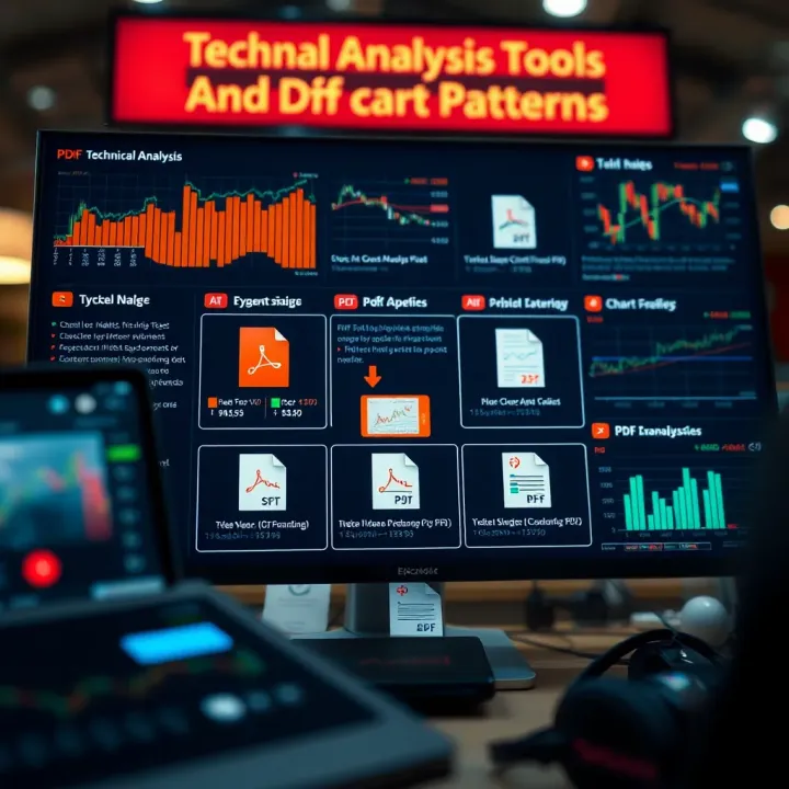 Visual guide showcasing technical analysis tools with downloadable PDF icons
