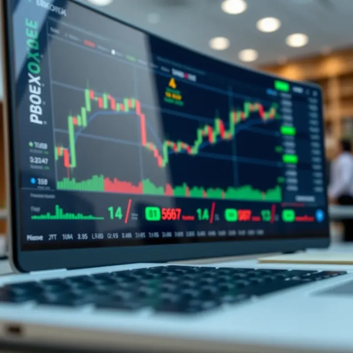 QXBroker Trading Platform Interface Interface showcasing QXBroker.com's trading platform with charts and financial data