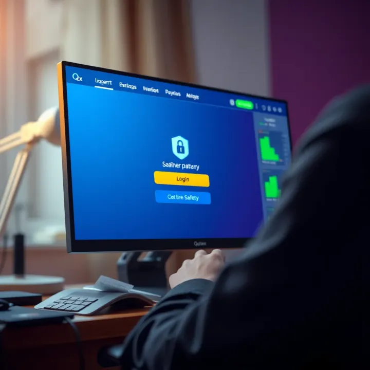 Secure login screen highlighting safety features of Quotex platform for Indian traders