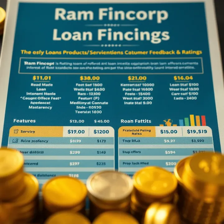 Detailed infographic showing various loan products offered by Ram Fincorp with corresponding interest rates and features
