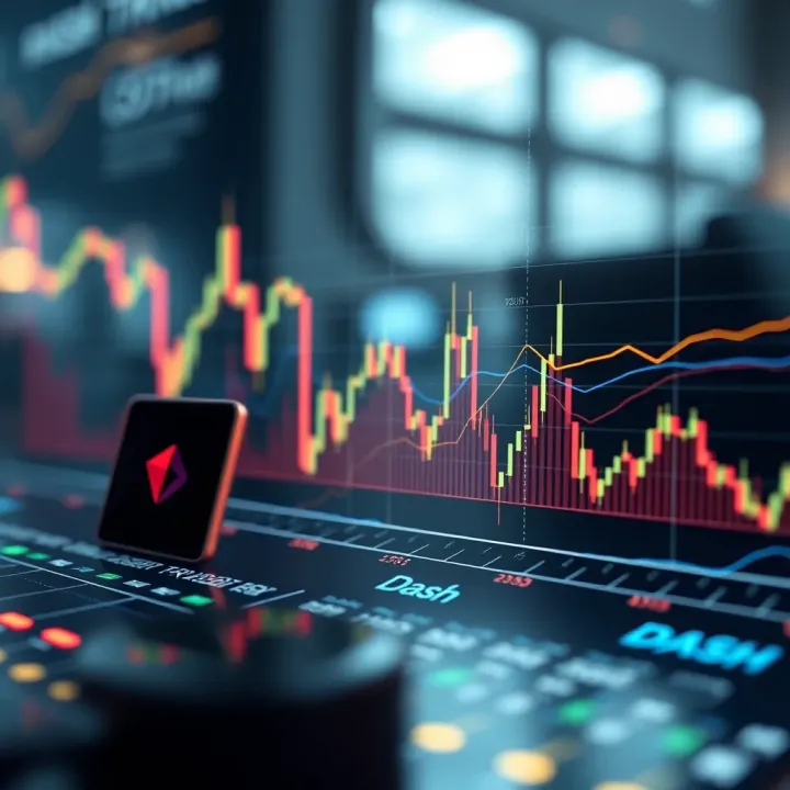 Graph showing the historical price fluctuations and market trends of Dash cryptocurrency over time