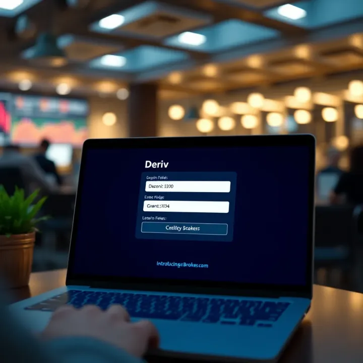 Deriv Introducing Broker Login Interface Login screen of Deriv platform for Introducing Brokers showing fields to enter credentials