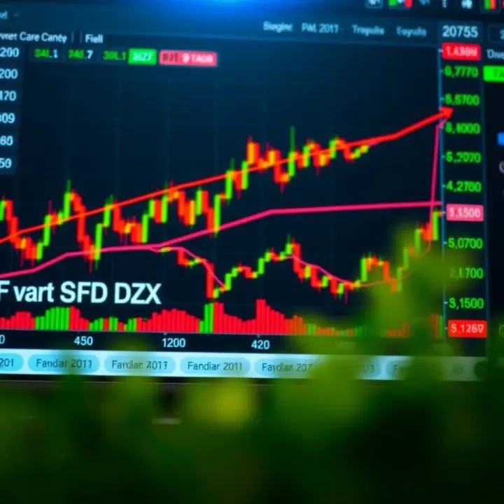 Digital interface showing forex trading charts and currency pairs
