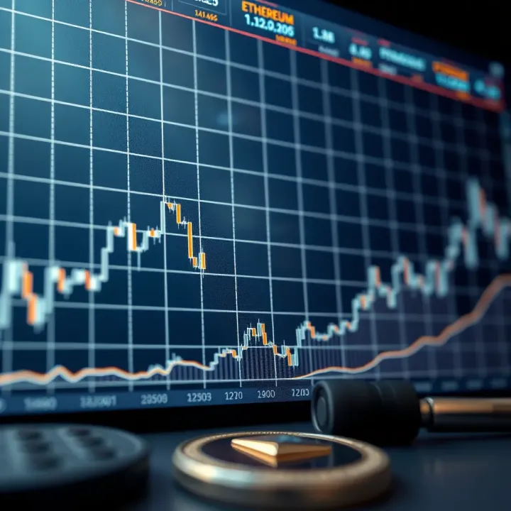 Graph illustrating Ethereum price fluctuations over recent years with market trend lines