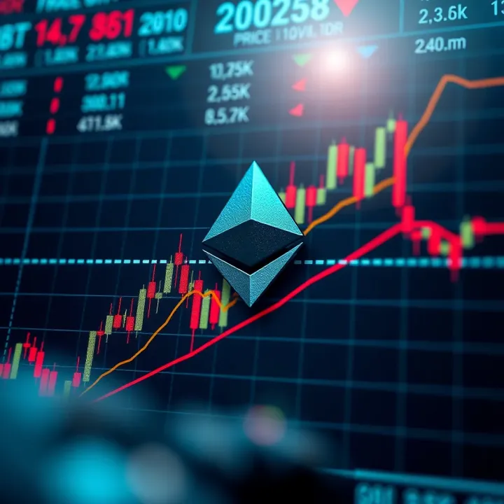 Ethereum Price Movement with Key Technical Indicators Technical chart displaying Ethereum price movement with support and resistance levels
