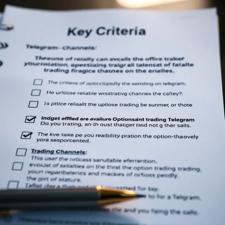 Checklist for evaluating reliability of option trading Telegram channels with key criteria highlighted