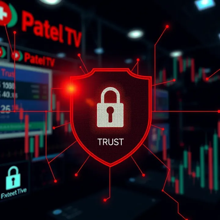 Illustration of digital security shield with symbols of protection and trust