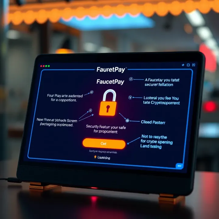 Secure login screen of FaucetPay Wallet highlighting security features for safe cryptocurrency transactions