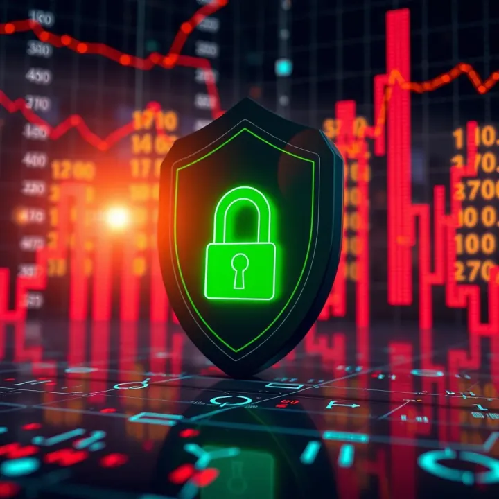 Illustration of security shield and digital locks symbolizing secure forex trading environment