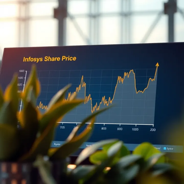 Projected Growth Trajectory of Infosys Share Price Graph illustrating the projected growth trajectory of Infosys share price influenced by market trends and technological advancements