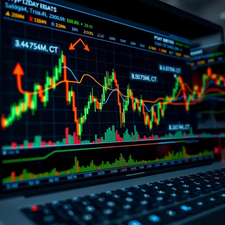 User interface displaying interactive crypto market charts with trend lines and technical analysis tools for investors
